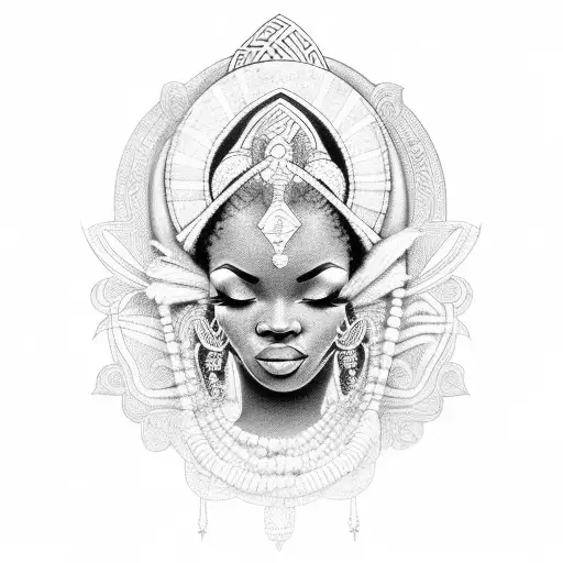African goddess oshun tattoo design idea