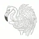flamingo eating cotton candy  tattoo design idea