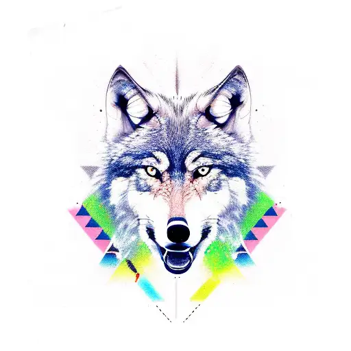 wolf viking tattoo design idea