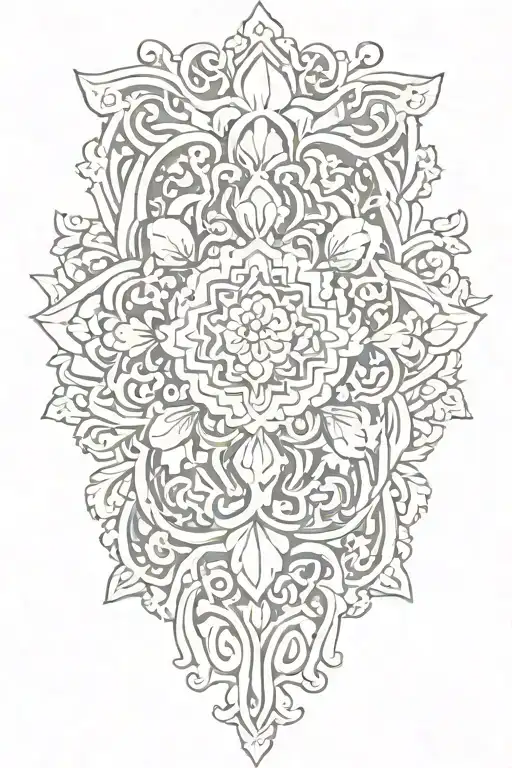 Slavic ornament on the leg tattoo design idea