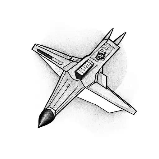simple paper airplane the shadow is a fighter jet tattoo design idea