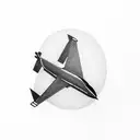 simple paper airplane the shadow is a fighter jet tattoo design idea