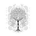 A tree of knowledge with roots in a brain tattoo design idea