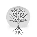 A tree of knowledge with roots in a brain tattoo design idea