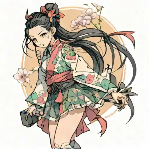 nezuko anime character tattoo design idea