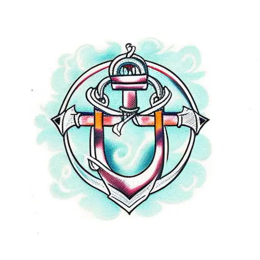 anchor with heart and cross tattoo design idea