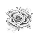 anchor with heart and cross and roses tattoo design idea