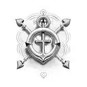 anchor heart and cross tattoo design idea