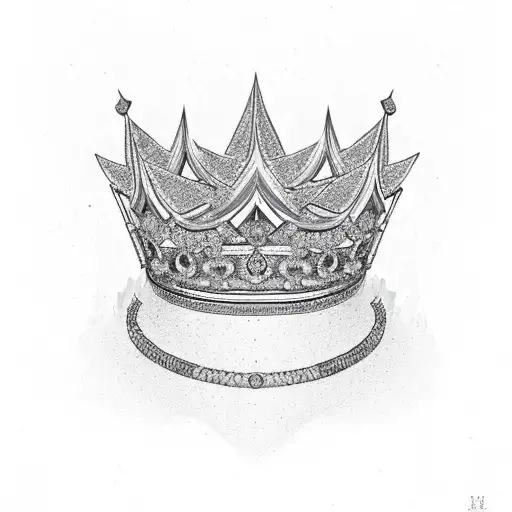 A crown made of aster flowers and diamond accents tattoo design idea