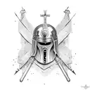 Teutonic crusader with awe tattoo design idea