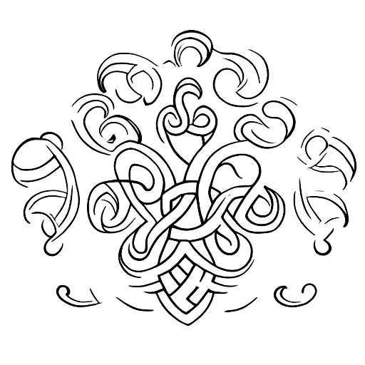 A minimalist tattoo of a shamrock with the initials of your son and daughter incorporated into the leaves, symbolizing your love for Ireland and your children. tattoo design idea