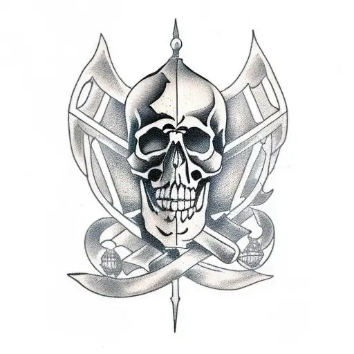 uncharted dagger with a skull in a cage in the top from the game uncharted tattoo design idea
