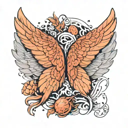 bird wings made from meat, creepy tattoo design idea