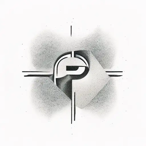 negative space letters tattoo design idea