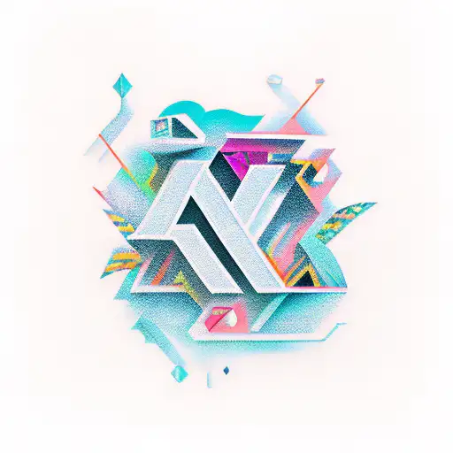 negative space letters tattoo design idea