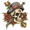 skull and crossbones tattoo design idea