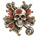 skull and crossbones tattoo design idea