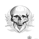 gladiator and ghost skulls tryng escape tattoo design idea