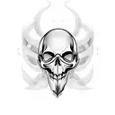 gladiator and ghost skulls tryng escape tattoo design idea