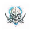 gladiator and ghost skulls tryng escape tattoo design idea