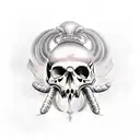 gladiator and ghost skulls tryng escape tattoo design idea