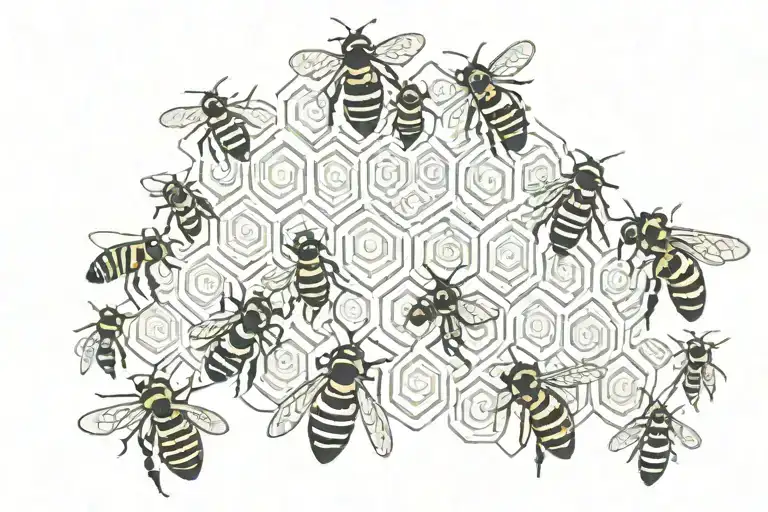 honey bee hive tattoo design idea