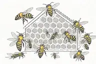 honey bee hive tattoo design idea
