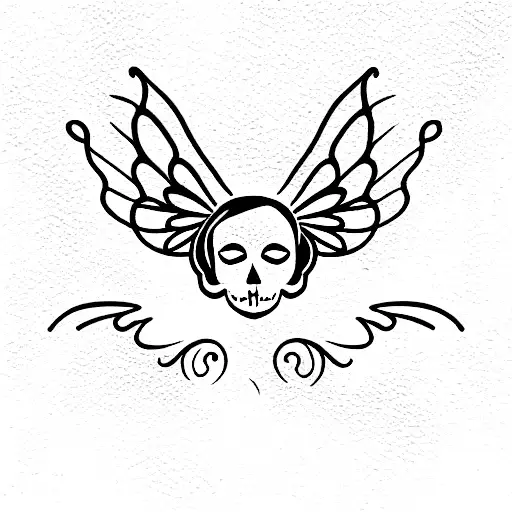 Skull Art Fairy. Hand Pencil Drawing On Paper. Stock Photo, Picture and  Royalty Free Image. Image 56627714.