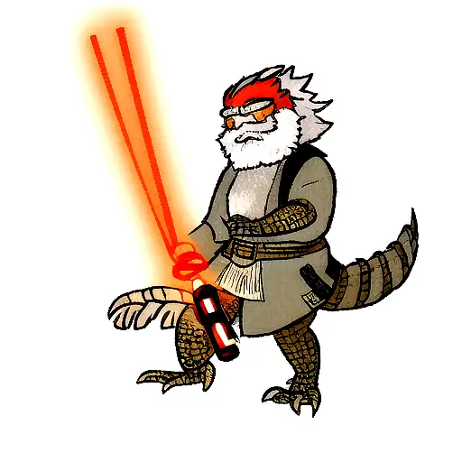 Bearded Dragon with a lightsaber tattoo design idea