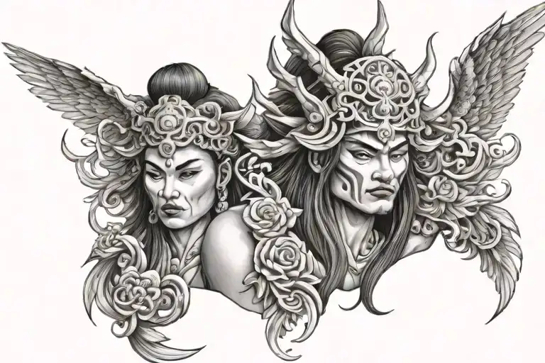 Japanese mythology tattoo design idea