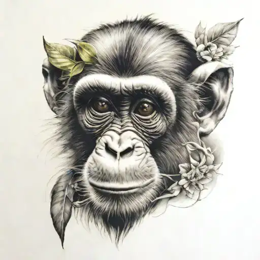 new beginning monkey tattoo design idea