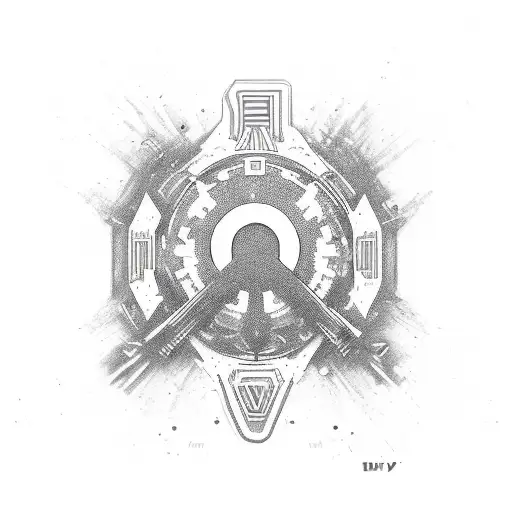 circle whice has the peace sign in the middle and has leo sign and a family of five and 369 at the corners tattoo design idea