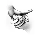2 hands giving his fingers tattoo design idea