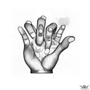 2 hands giving his fingers tattoo design idea