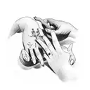 2 hands giving his fingers tattoo design idea