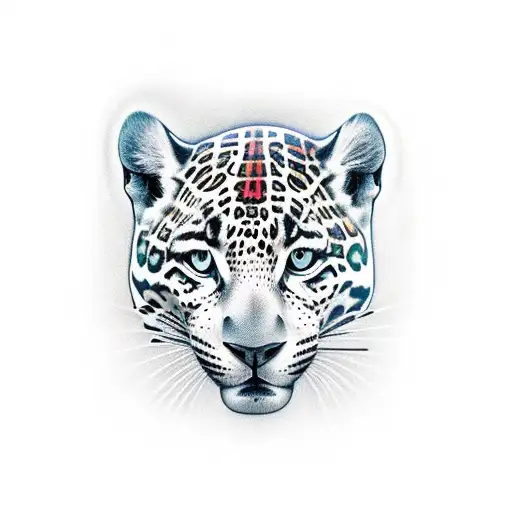 jaguar único realista 3D tattoo design idea
