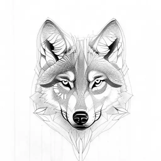 Design a tattoo of a wolf made entirely of intricate doodles tattoo design idea