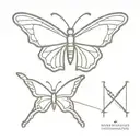 butterfly on a sword piercing tattoo design idea