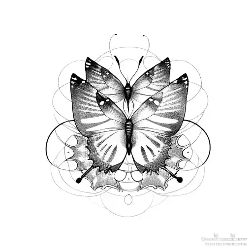 small butterflies with cosmic stars tattoo design idea