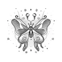 small butterflies with cosmic stars tattoo design idea