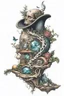 surreal composition tattoo design idea