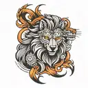 wolf lion sparta tattoo design idea