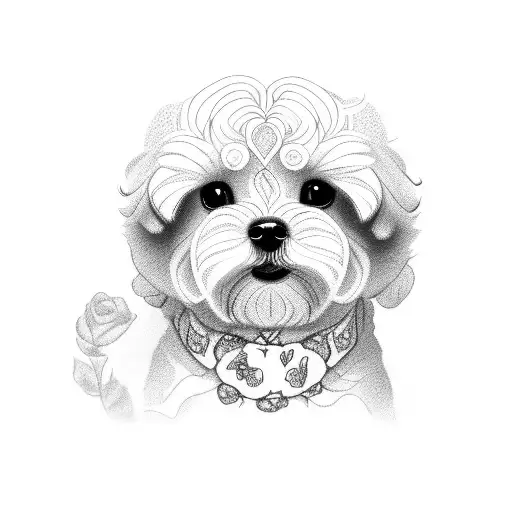 Feminine rose tattoo for my maltipoo pet named Rosie tattoo design idea