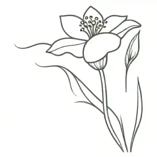 a small minimalist flower, it says "babe" underneath the flower  tattoo design idea