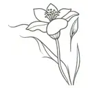 a small minimalist flower, it says "babe" underneath the flower  tattoo design idea