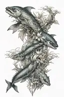 Japanese and Sea topics covered in each tattoo design idea