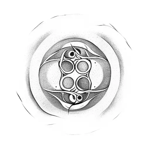 A yin-yang symbol formed by the roots and branches of a tree, with numbers representing the balance between nature and mathematics tattoo design idea