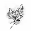 two doves above  tattoo design idea