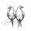 two doves above  tattoo design idea