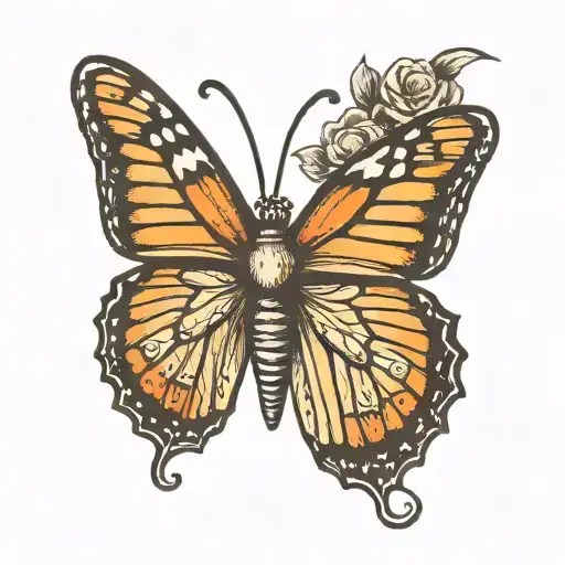 monarch butterfly  tattoo design idea